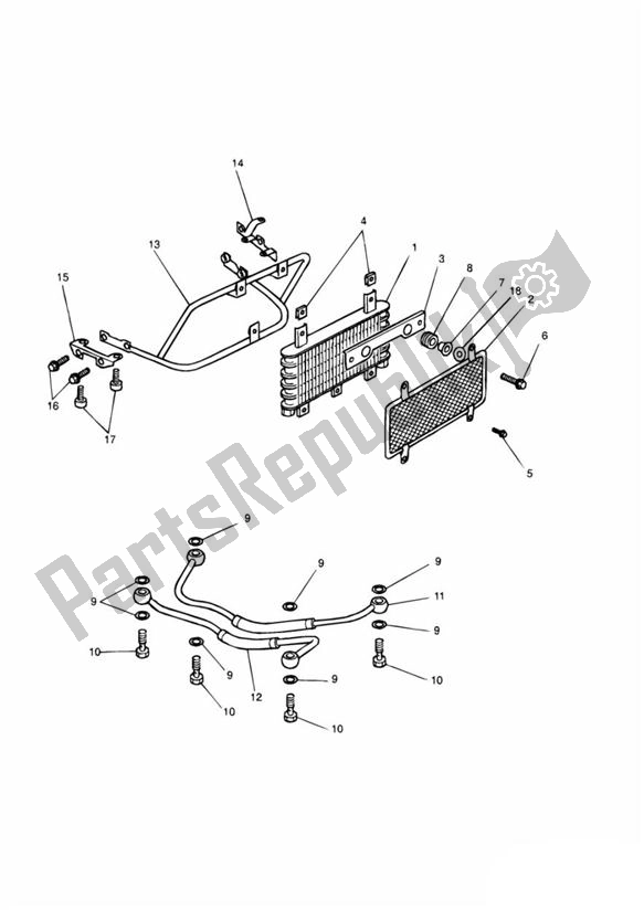 Todas as partes de Oil Cooling 3zylinder do Triumph Daytona 900 & 1200 885 1992 - 1997