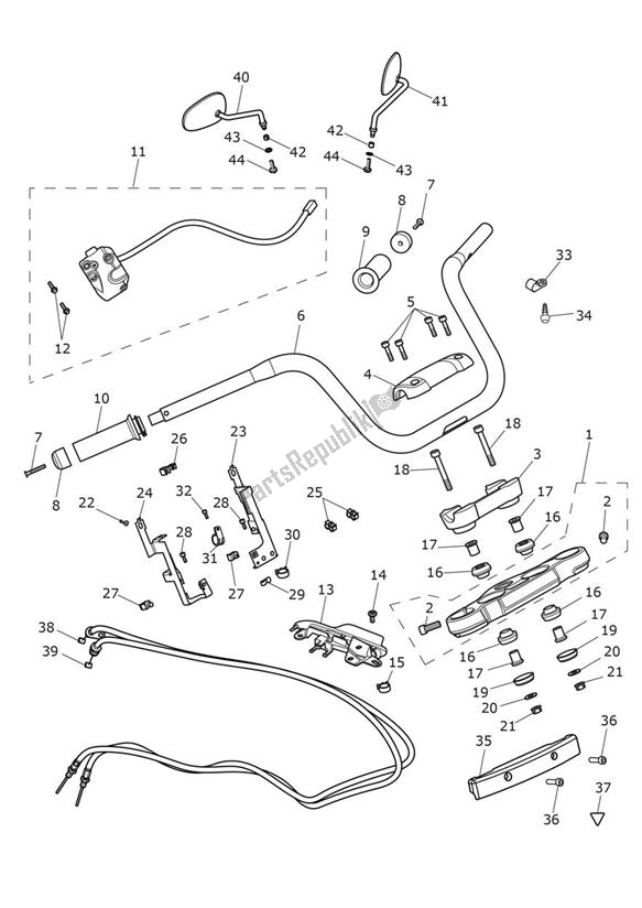 Tutte le parti per il Handlebar Switch del Triumph Thunderbird Commander 1699 2014 - 2016