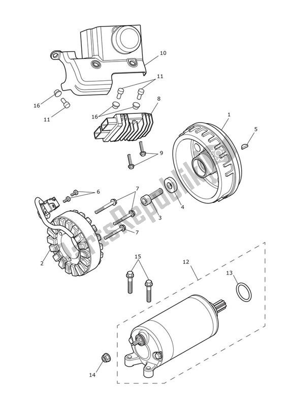 Todas as partes de Starter Generator - Speed Twin From Vin Ae2311 do Triumph Speed Twin From VIN AE 2311 1200 2021 - 2024