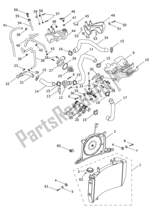 Tutte le parti per il Raffreddamento del Triumph Street Triple R From VIN BF 1297 765 2021 - 2024