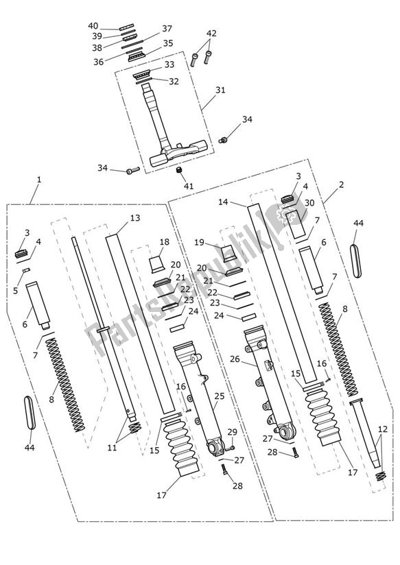 All parts for the Front Suspension - Speed Twin 900 of the Triumph Speed Twin 900 2019 - 2021