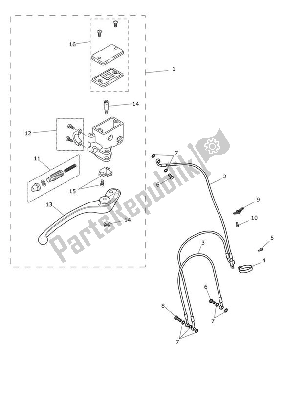 Tutte le parti per il Master Cylinder Assy Front del Triumph Tiger 800 XC 2010 - 2020