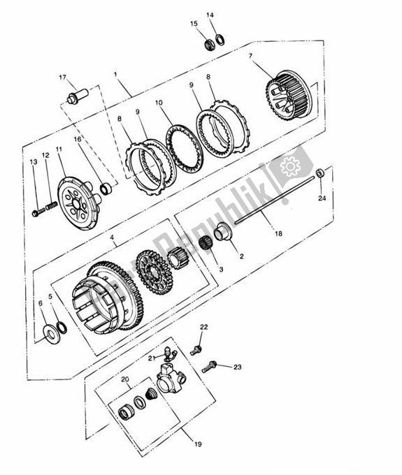 Tutte le parti per il Frizione del Triumph Trident 750 & 900 748 1990 - 1998