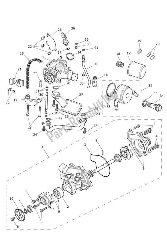 Tutte le parti per il Pompa Dell'olio del Triumph Tiger 800 XC 2010 - 2020
