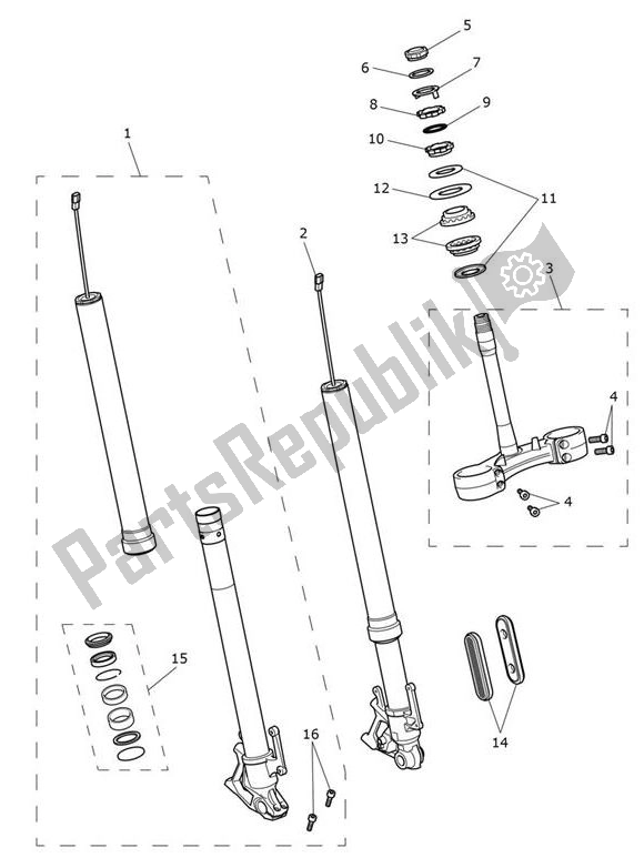 Tutte le parti per il Sospensioni Anteriori del Triumph Tiger 1200 Rally Explorer 1215 2022 - 2024