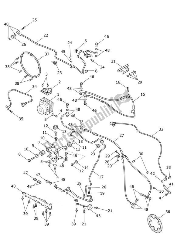 All parts for the Abs of the Triumph Rocket 3 R 2458 2020 - 2024