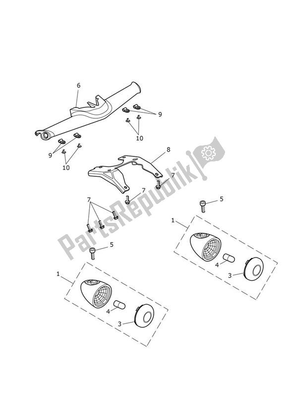All parts for the Indicator Front From Vin574821 Nicht Us,ca,br of the Triumph Rocket III Touring 2294 2008 - 2017