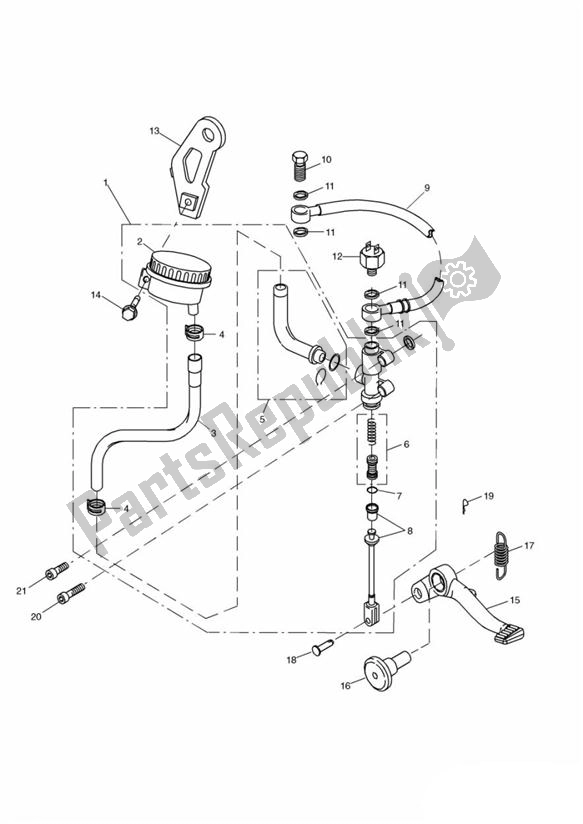 All parts for the Hauptbremsyzylinder Rear of the Triumph Sprint ST 955I UP TO VIN 139276 1999 - 2001