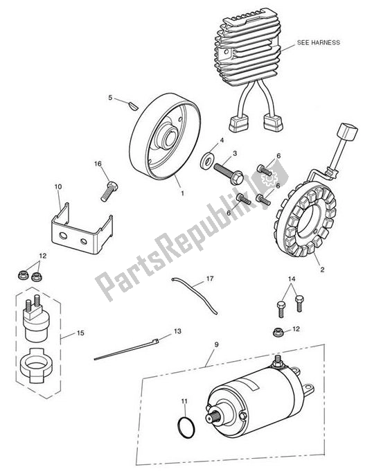 Tutte le parti per il Starter Generator del Triumph Speed Triple S From VIN 867685 1050 2018 - 2021