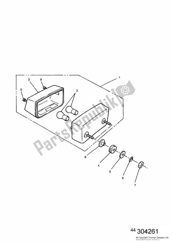 Alle onderdelen voor de Rear Light - T400 van de Triumph Tiger T 400 Carbs 885 1993 - 1998