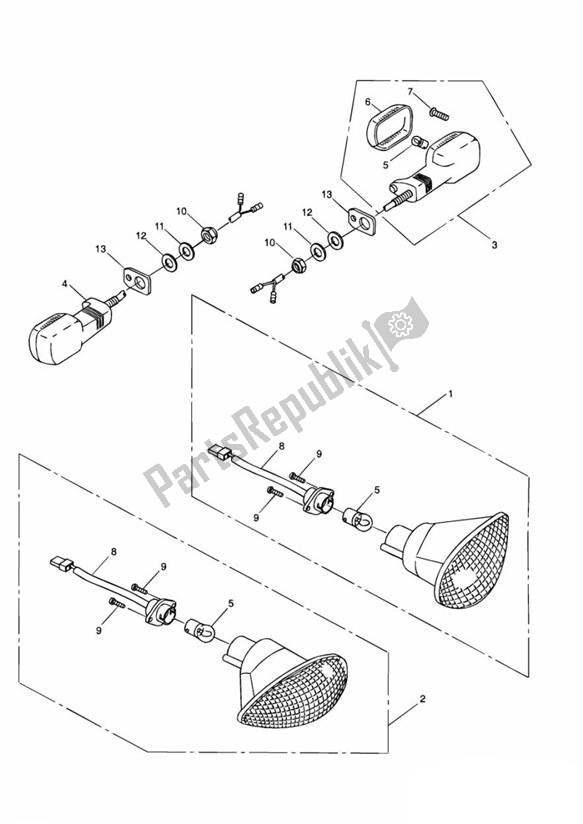 Todas las partes para Indicator de Triumph Sprint ST 955I UP TO VIN 139276 1999 - 2001