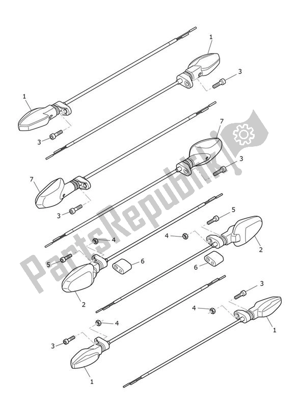 All parts for the Indicator of the Triumph Tiger 1200 GT PRO 1215 2022 - 2024
