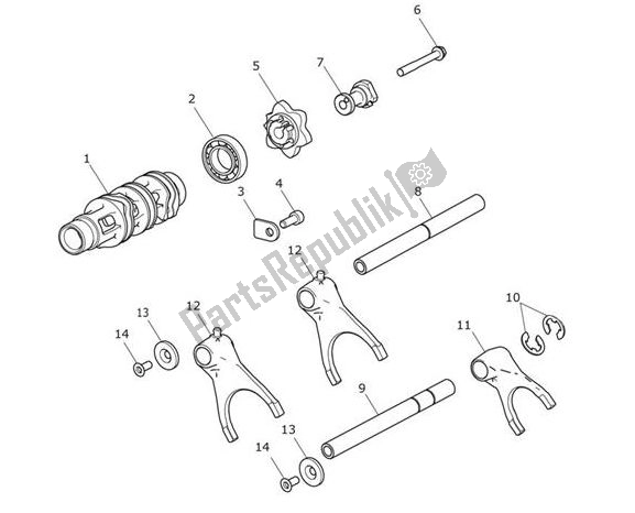 All parts for the Gear Selector Drum Gear Selector Forks of the Triumph Tiger 1200 XCX 1215 2018 - 2020
