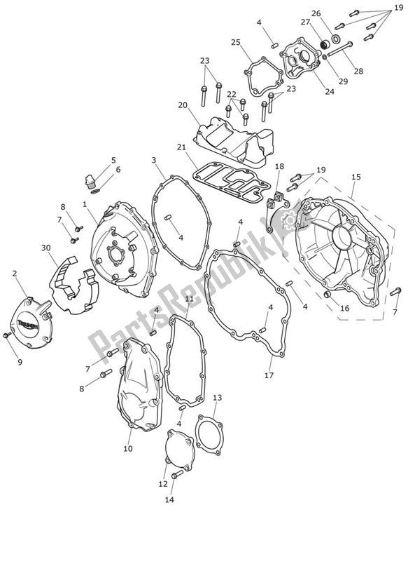 All parts for the Engine Cover - Explorer Xrx of the Triumph Explorer XRX 1215 2015 - 2018