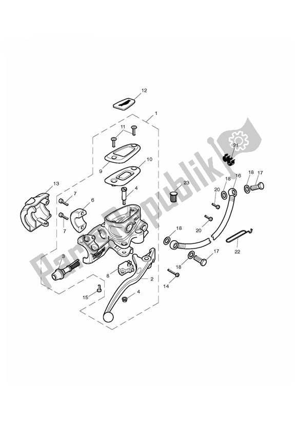 Wszystkie części do Master Cylinder Assy Front Triumph Thruxton EFI 865 2008 - 2016