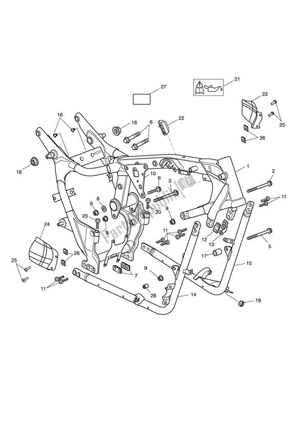 All parts for the Main Frame Assembly of the Triumph Speedmaster EFI From VIN 469050 865 2008 - 2017