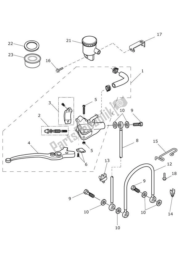 Tutte le parti per il Master Cylinder Assy Front Rx del Triumph Street Triple R & RX From VIN 560477 675 2012 - 2016