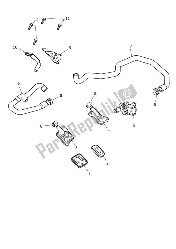 All parts for the Emission Control of the Triumph Trident 660 2020 - 2024