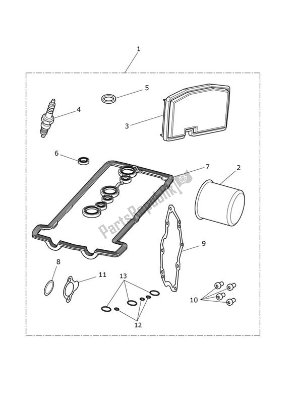 Tutte le parti per il Servicekit del Triumph Daytona R From VIN 564948 675 2017 - 2018