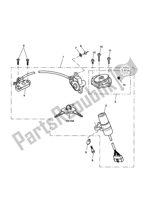 All parts for the Lockset Ignition of the Triumph Daytona 955I From VIN 132513 1997 - 2006