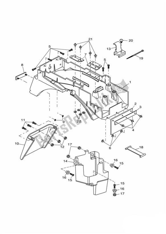 Todas as partes de Guarda-lamas Traseiro do Triumph Tiger 885I T 709 1999 - 2001