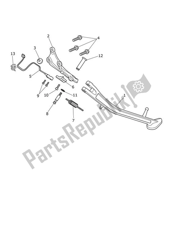 Todas as partes de Descanso Lateral do Triumph Tiger 1200 Rally PRO 1215 2022 - 2024