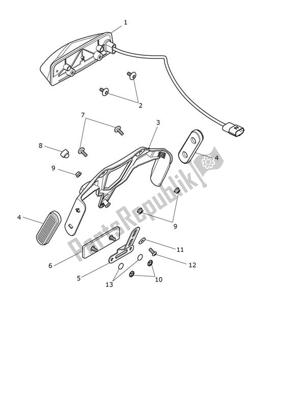 All parts for the Rear Light of the Triumph Tiger 900 GT PRO UP TO BP 5372 888 2020 - 2021