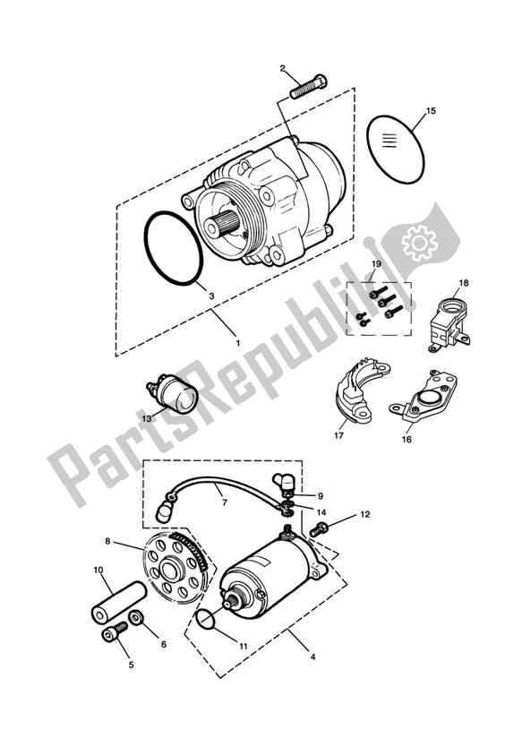 Wszystkie części do Starter Generator Triumph Thunderbird 900 885 1995 - 2004