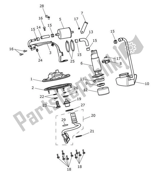 Alle onderdelen voor de Benzine Pomp van de Triumph Scrambler 1200 XC UP TO AE 9097 2019 - 2020