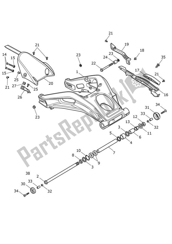 Tutte le parti per il Forcellone del Triumph Street Triple S 660 From VIN 967907 2021 - 2024