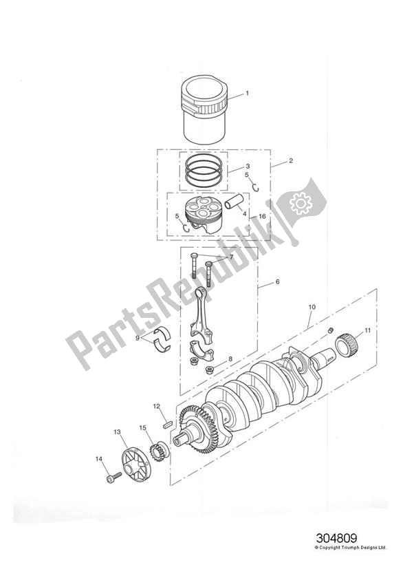 Todas las partes para Crank Shaft Connecting Rod Piston de Triumph TT 600 599 2000 - 2003