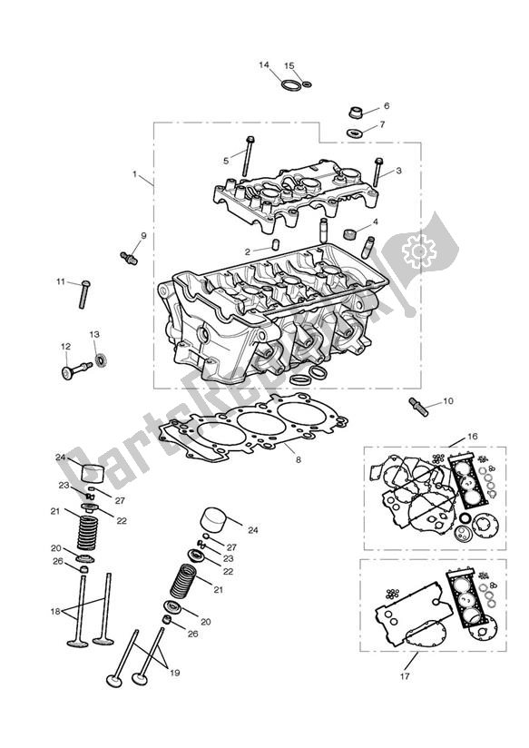 Tutte le parti per il Testata del Triumph Street Triple R From VIN 982752 765 2021 - 2024