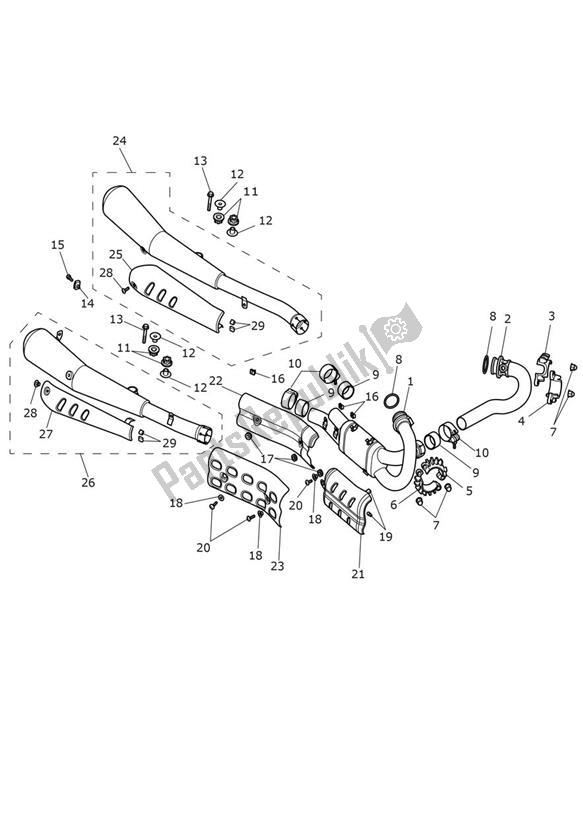 Tutte le parti per il Exhaust - Street Scrambler Up To Vin 914447 del Triumph Street Scrambler UP TO VIN 914447 900 2017 - 2018