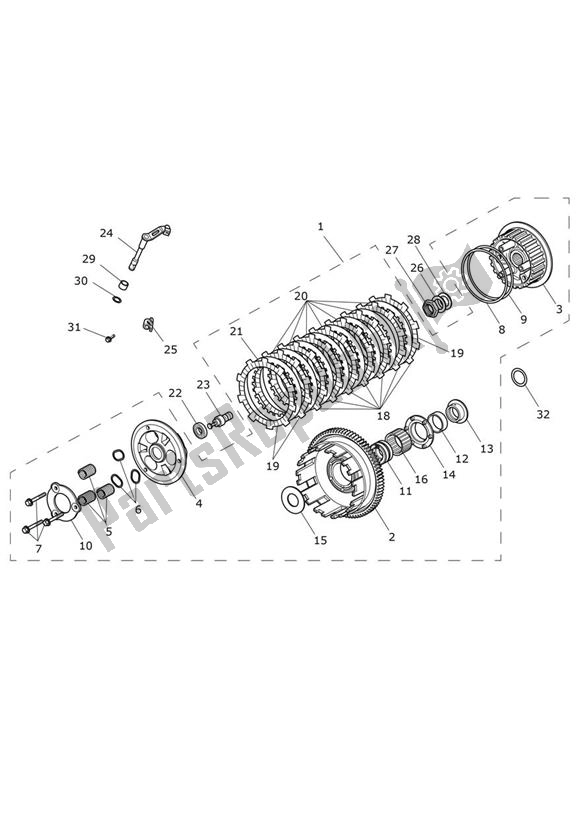 Todas as partes de Embreagem do Triumph Tiger 900 V5 888 2020 - 2024