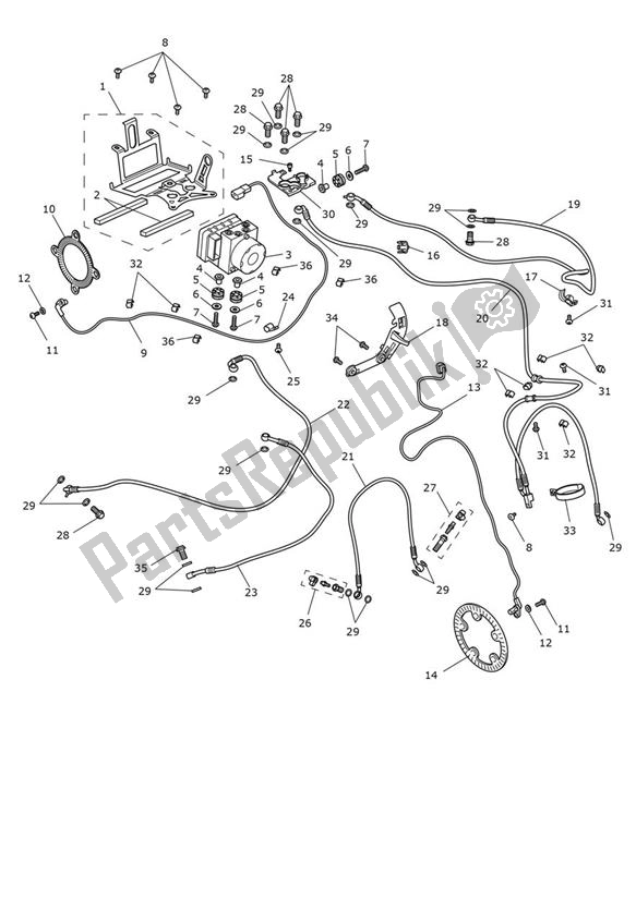 Alle onderdelen voor de Abs van de Triumph Tiger 1200 GT 1215 2022 - 2024