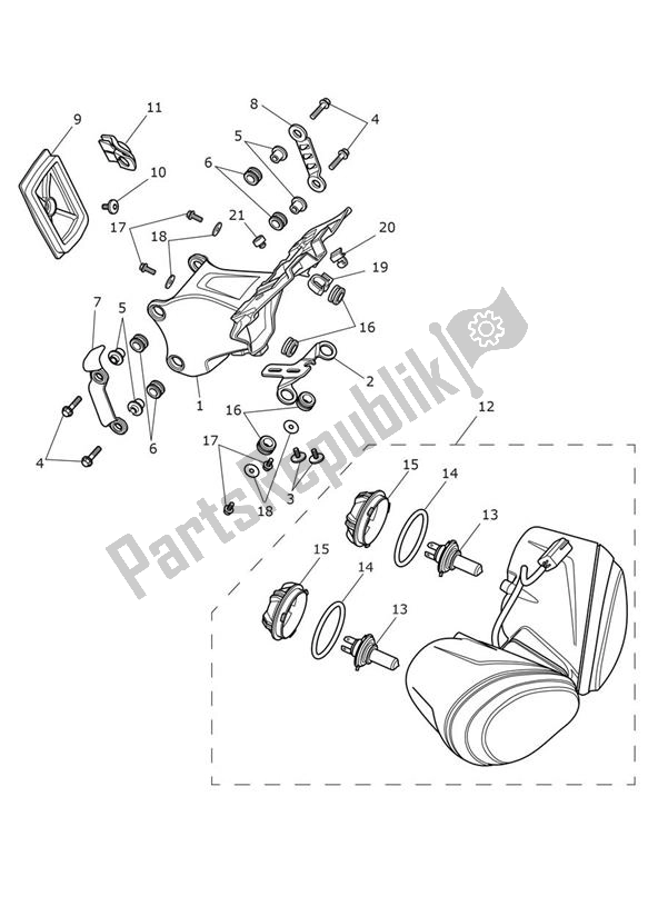 All parts for the Headlight of the Triumph Street Triple S From VIN 803572-968958 765 2017 - 2021