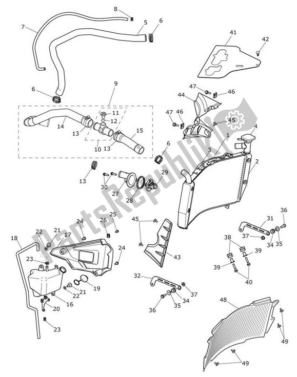 Todas las partes para Sistema De Refrigeración de Triumph Tiger 1200 XCA 1215 2018 - 2021