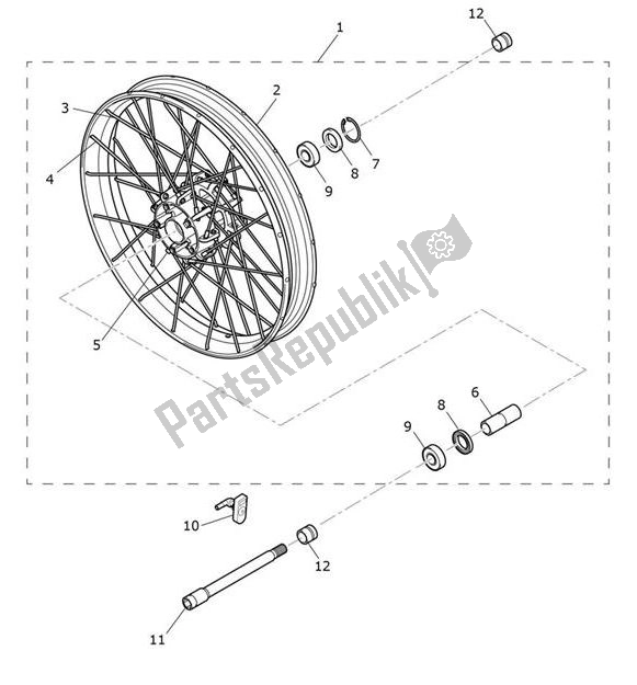 All parts for the Front Wheel of the Triumph Tiger 1200 Rally Explorer 1215 2022 - 2024