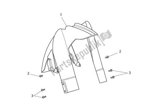 All parts for the Mudguard Front of the Triumph Tiger XCA From VIN 855532 1215 2018 - 2021
