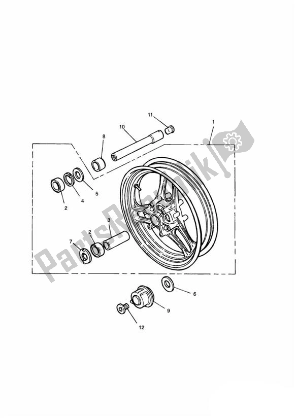 All parts for the Front Wheel 750ccm of the Triumph Speed Triple Carburator 885 1994 - 1997