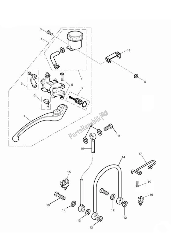 All parts for the Master Cylinder Assy Front of the Triumph Daytona 675 From VIN 564948 2017 - 2018