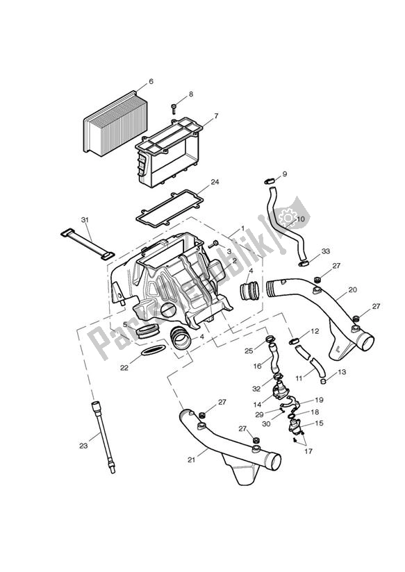 Alle onderdelen voor de Airbox (airfilter) van de Triumph TT 600 599 2000 - 2003