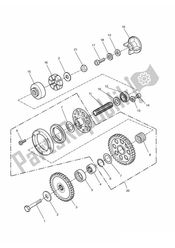 All parts for the Sprag Clutch of the Triumph Adventurer From VIN 71699 885 1999 - 2001
