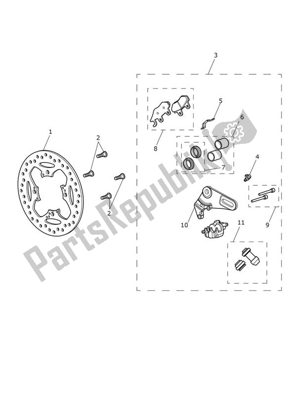 All parts for the Break Rear of the Triumph Thruxton R 1200 2016 - 2020