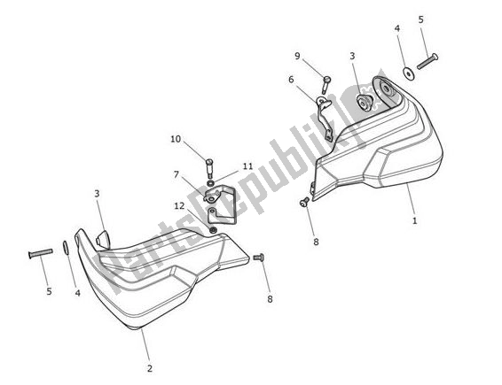 Todas as partes de Hand Guard do Triumph Tiger XRX From VIN 855532 1215 2018 - 2021