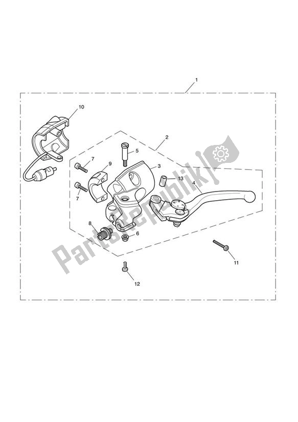 All parts for the Clutch Control of the Triumph Bonneville EFI UP TO VIN 380776 865 2008 - 2011