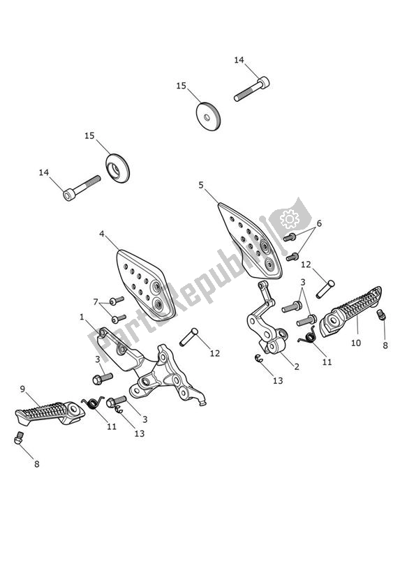 All parts for the Footrests Einzelsitz of the Triumph Thruxton R 1200 2016 - 2020