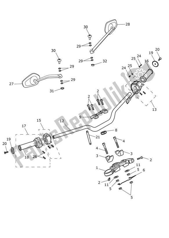 Alle onderdelen voor de Handlebar Switch van de Triumph Street Triple R From VIN 982752 765 2021 - 2024