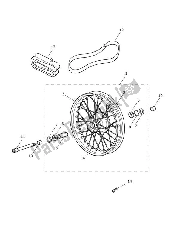 Todas las partes para Rueda Delantera de Triumph Bonneville T 120 UP TO VIN AC 6129 +budekins & Diamond 1200 2016 - 2021