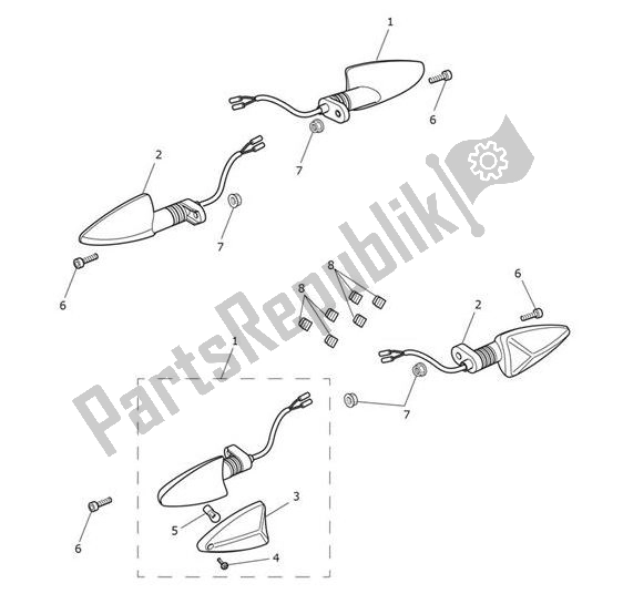 All parts for the Indicator of the Triumph Tiger 1200 XR 1215 2018 - 2020
